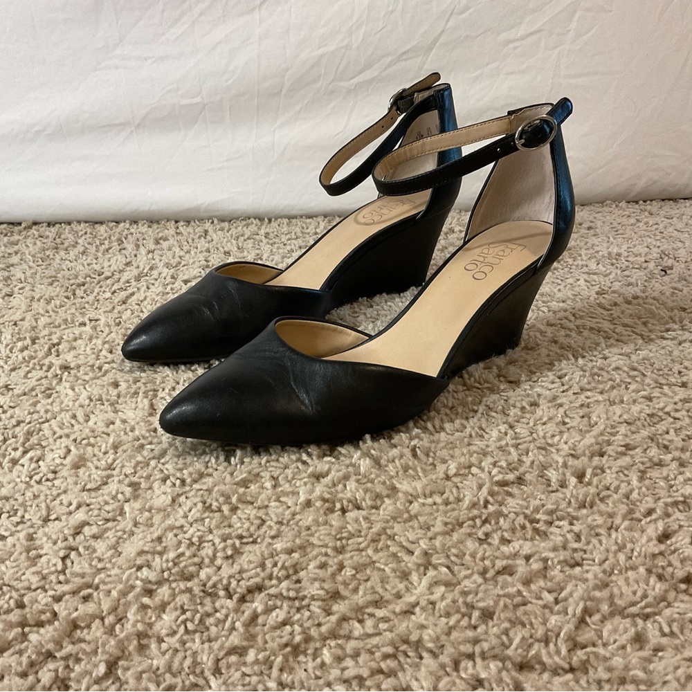 Franco Sarto Ankle Strap Wedge Heels